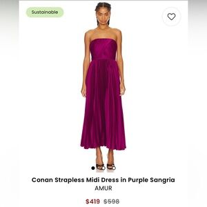 AMUR Conan Strapless Pleated Dresss